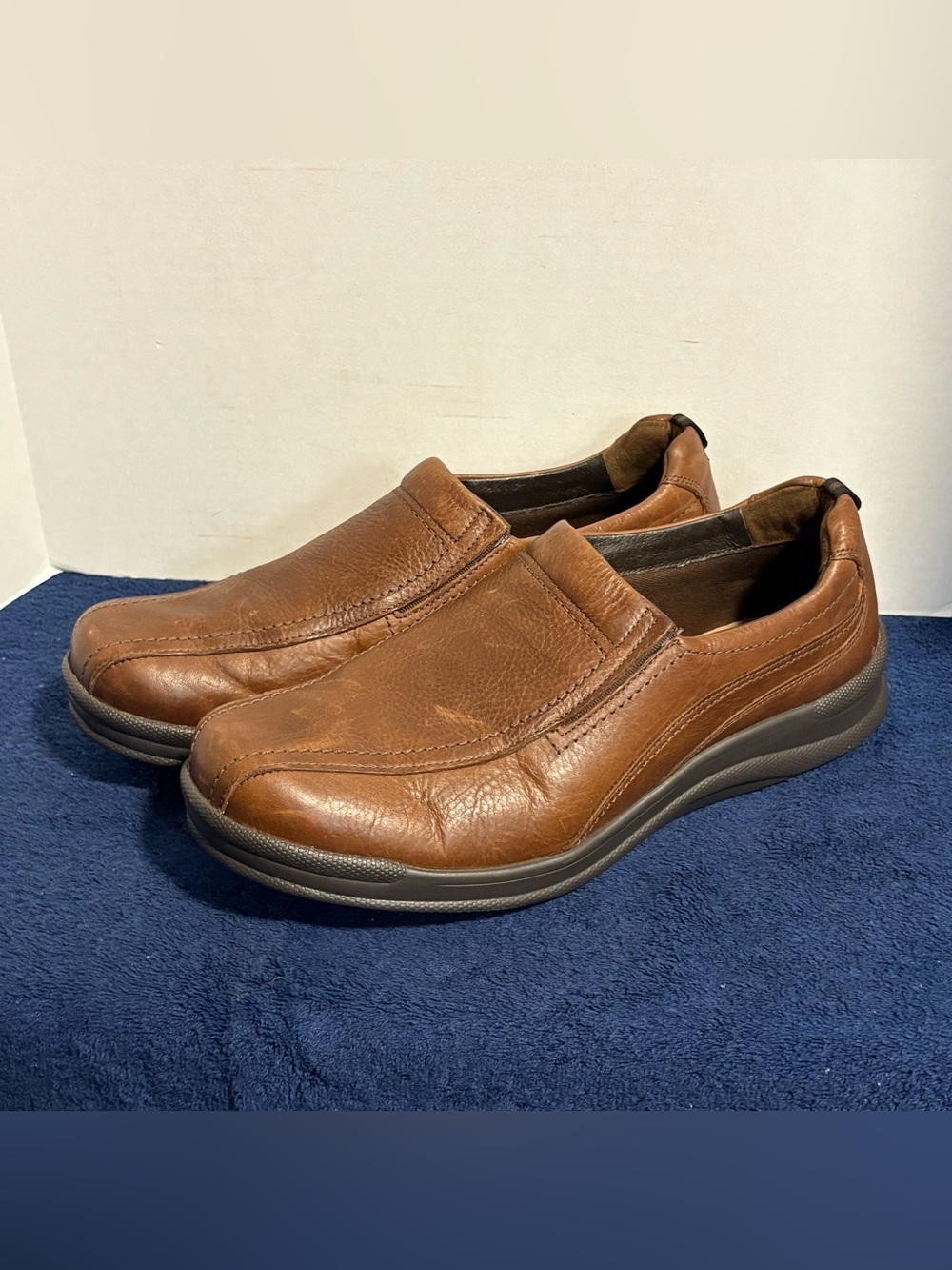 SAS Cruise On Loafers Mens 13 W Brown Leather Slip On Comfort Shoes Motion Tech